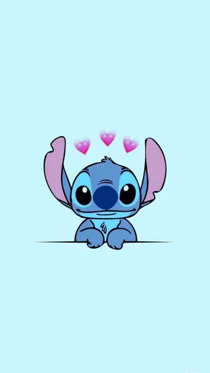 Stitch Hearts Cartoon Pfp Wallpaper