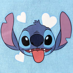 Stitch Hearts Graphic Tee Design Wallpaper