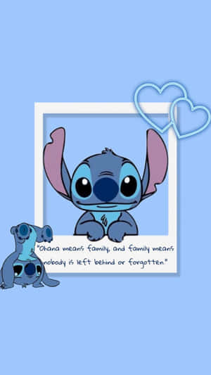 Stitch Ohana Family Quote Wallpaper Wallpaper