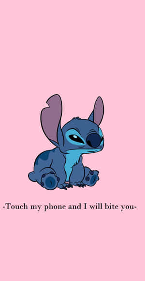 Stitch Phone Warning Wallpaper Wallpaper