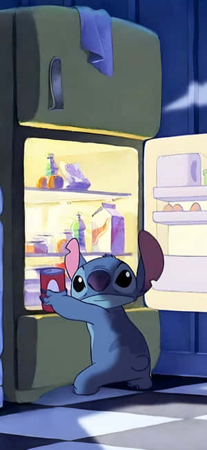 Stitch Raidingthe Fridge Wallpaper