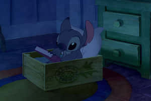 Stitch Readingin Crate Wallpaper