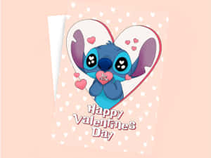 Stitch Valentines Day Greeting Card Wallpaper