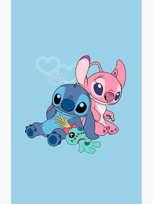 Stitchand Angel Cartoon Love Wallpaper