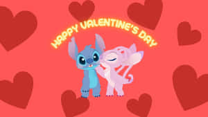 Stitchand Angel Happy Valentines Day Wallpaper