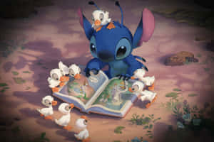 Stitchand Ducklings Storytime Wallpaper