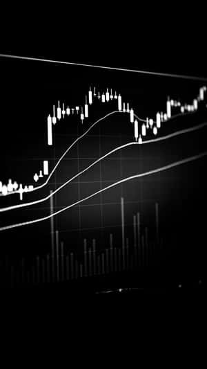 Stock Market Candlestick Chart Monochrome Wallpaper