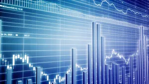 Stock Market Monochromatic Blue Colour Wallpaper