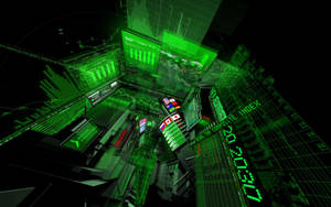 Stock Market Monochromatic Green Charts Wallpaper