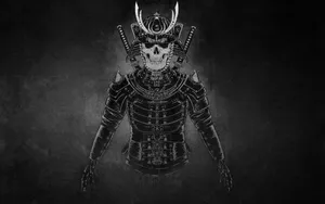Stoic Black And White Samurai Warrior Wallpaper