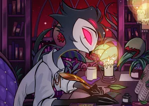 Stolas Writingby Candlelight Wallpaper