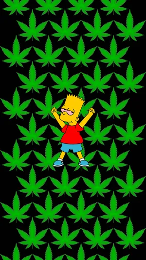 Stoned Bart Simpsons Cartoon Wallpaper