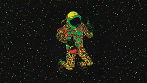 Stoned Cartoon Astronaut Wallpaper