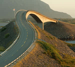 Storseisundet Bridge At Golden Hour Wallpaper