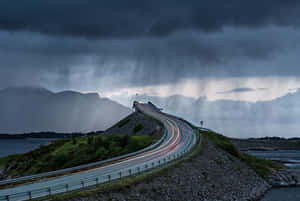 Storseisundet Bridge Long Exposure Photo Wallpaper