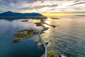 Storseisundet Bridge Magnificent Aerial View Wallpaper