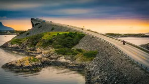 Storseisundet Bridge With Sunset Skies Wallpaper