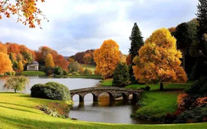 Stourhead Historical Countryside In England In Autumn Wallpaper