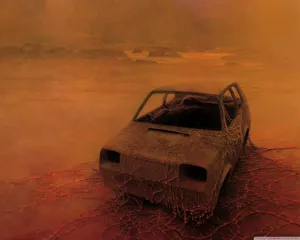 Stranded Abandoned Car Wallpaper