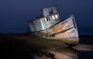 Stranded Shipwreck At Point Reyes Wallpaper