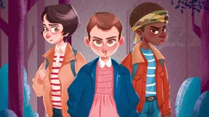 Stranger Things Pfp Inspired Cartoon Art Wallpaper