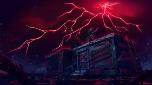 Stranger Things Red Sky Thunder Wallpaper