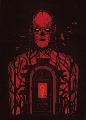 Stranger Things Vecna Door Red Poster Wallpaper