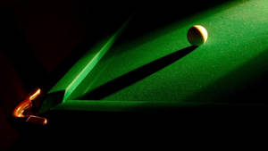 Strategic Snooker Shot - Cue Ball Shadowed Wallpaper