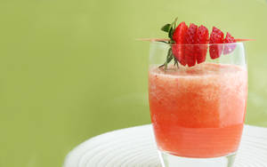 Strawberry Lava Flow Tropical Drink Wallpaper