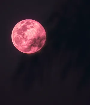 Strawberry Moon Night Sky Wallpaper