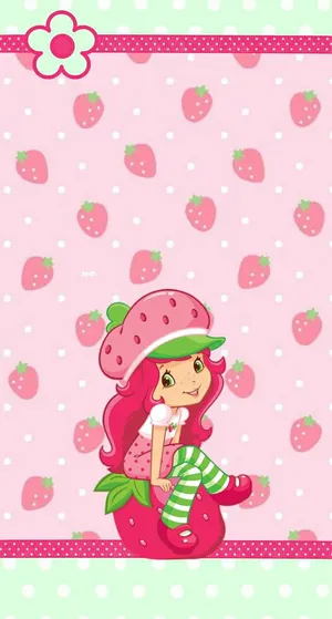 Strawberry Shortcake Cartoon Aesthetic Wallpaper