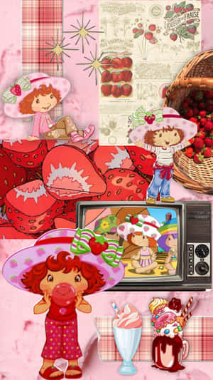 Strawberry Shortcake Collage Aesthetic Wallpaper