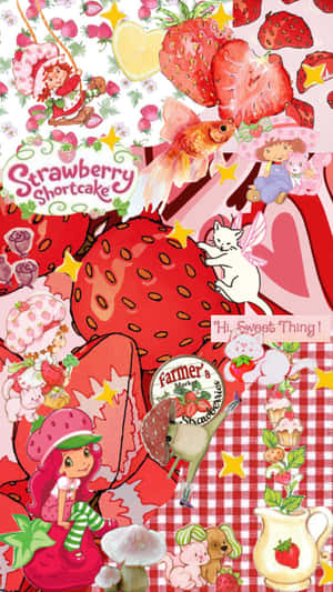 Strawberry Shortcake Collage Aesthetic Wallpaper