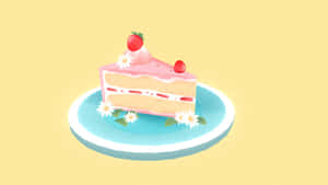 Strawberry Shortcake Slice Aesthetic Wallpaper