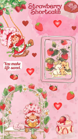 Strawberry Shortcake Theme Aesthetic Wallpaper