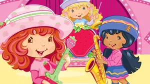 Strawberry Shortcake With Musical Instruments Wallpaper
