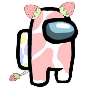 Strawberry Skin Cute Among Us Wallpaper