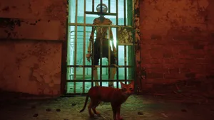 Stray Cat Meets Robot Guardian Wallpaper