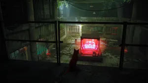 Stray Cat Overlooking Neon Sign Wallpaper
