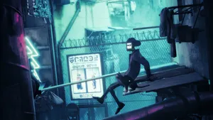 Stray Cybercity Catand Robot Wallpaper