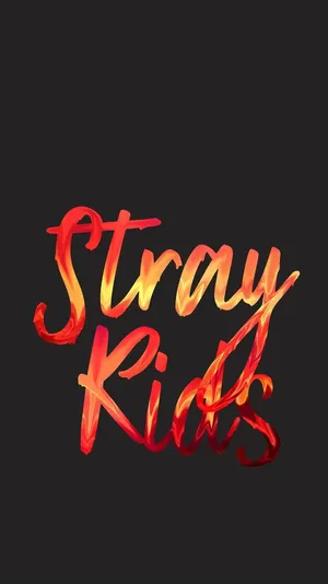 Stray Kids Flaming Text Logo Wallpaper