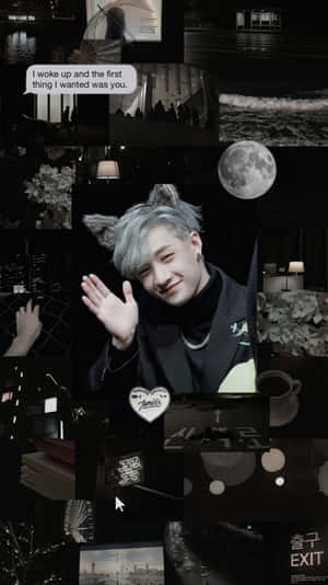 Stray Kids_ Moonlit Collage_ Aesthetic Wallpaper