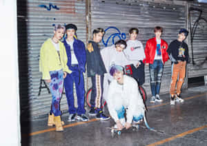 Stray Kids Urban Style Group Shot Wallpaper