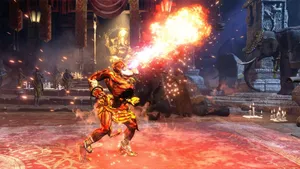 Street Fighter Dhalsim Fire Breath Attack Wallpaper