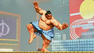 Street Fighter E Honda Action Pose Wallpaper