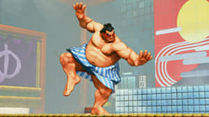 Street Fighter E Honda Action Pose Wallpaper