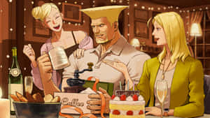 Street Fighter Guile Celebration Dinner Wallpaper