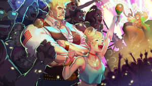 Street Fighter Guileand Friends Celebration Wallpaper