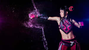 Street Fighter Juri Cosplaywith Energy Effect Wallpaper