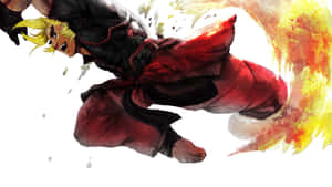 Street Fighter Ken Fierce Shoryuken Wallpaper